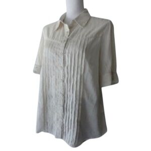 KAPPA button down shirt pleated career very light creamy beige
